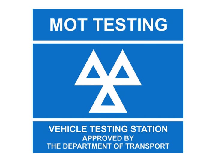 MOT testing Sign